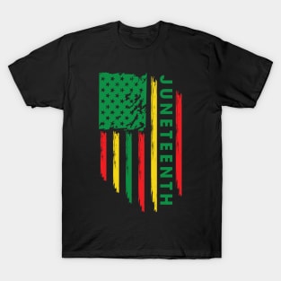 Juneteenth, Black History, Freedom Day, USA Flag, African Colors T-Shirt